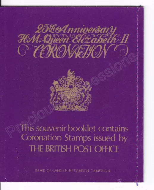 GB MNH STAMP BOOKLET 1978 25th Anniversary of Coronation CANCER RESEARCH