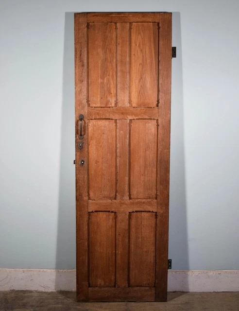 *81" X 26" French Antique Gothic Church Door in Solid Oak Wood