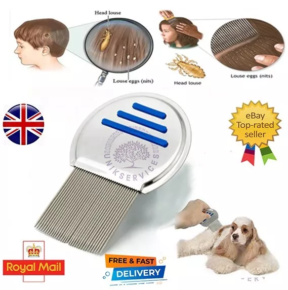 Nitty Gritty Hair Lice Nit Comb Treatment Stainless Steel Teeth & Metal Comb UK