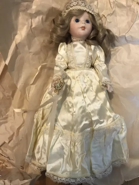 Marjorie Spangler Full Body Porcelain Bride Doll 1980