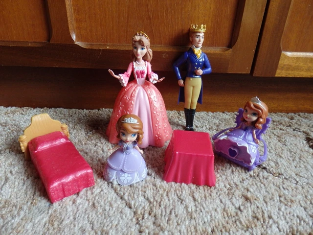 DISNEY PRINCESS SOFIA The First Figures King Queen Table Chair Bed £5. ...