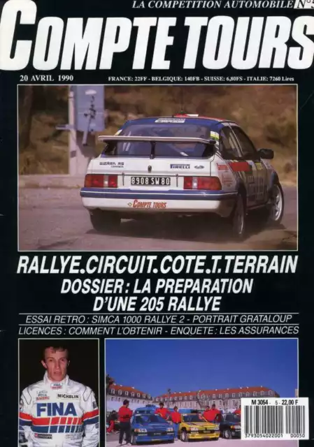 COMPTE TOURS n°5 04/1990 SIMCA 1000 RALLYE 2 ALPPIN-BEHRA CHARBONNIERES PORTUGAL