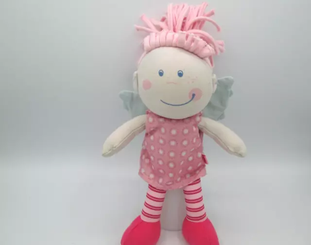 * Haba Weichpuppe Puppe Schutzengel Tine Schlenker rosa gestreift ca. 25cm