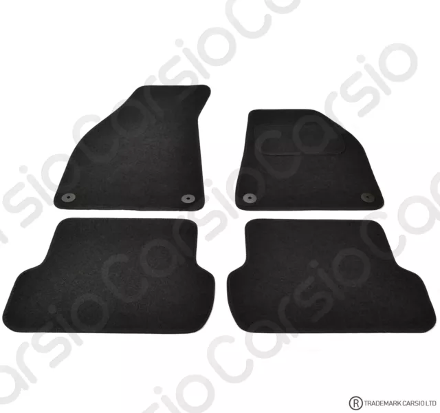 For Audi A4 B6 2000 - 2008 Tailored Carpet Car Mats in Black 4pc Set 4 Clips