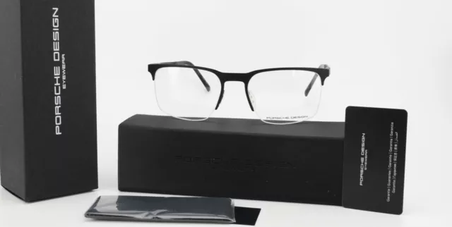 PORSCHE DESIGN Brille P´8277 A 54-19 145 Black Square Half Rim Sport Japan +Case
