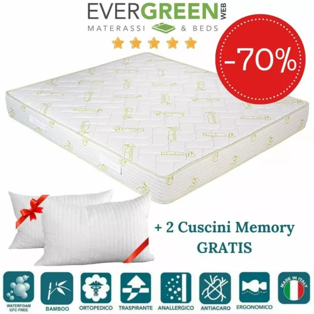 EVERGREENWEB ✅ Materasso Singolo 75x190 Antiacaro + Cuscino GRATIS 🎁 2