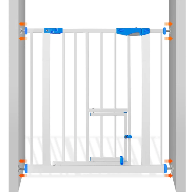 RETOURE Türschutzgitter Absperrgitter Treppengitter Kindergitter Größe 74 -87 cm 2