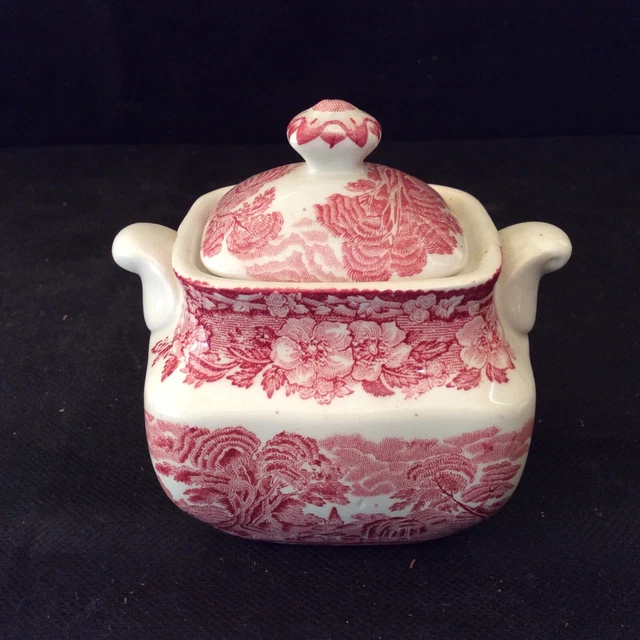 Sucrier en porcelaine Française blanc et fleurs dorées - Vendu