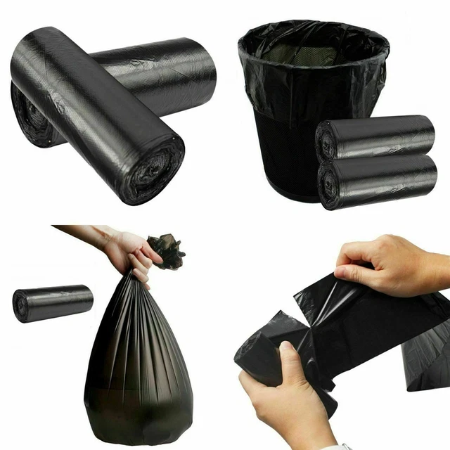 RUBBISH GARBAGE BIN Liners Kitchen Toilet Black Waste Bags 50x60cm