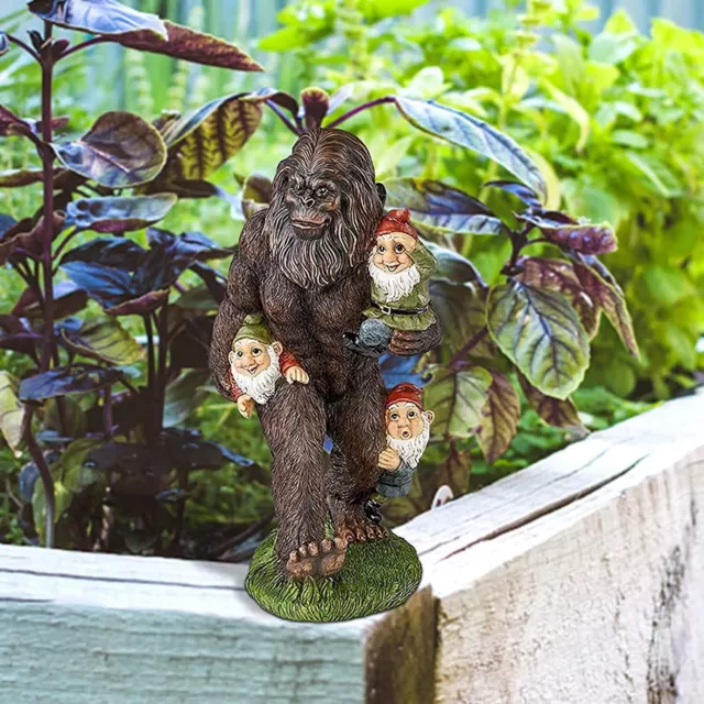 Gorilla Statue Bigfoot Gnomes Figurine Outdoor Garden Resin Funny Decoration Hot