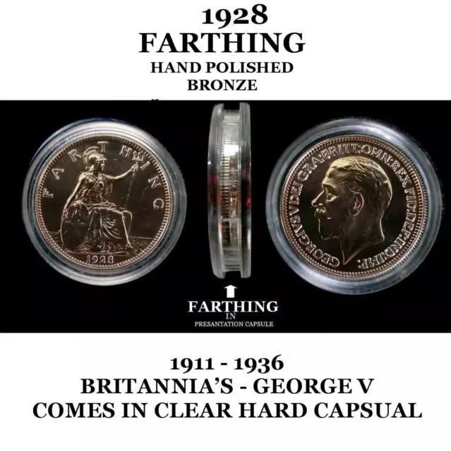 1928 Farthing George V,Coin Polished Ideal For 96 Birthday Gifts & Presents