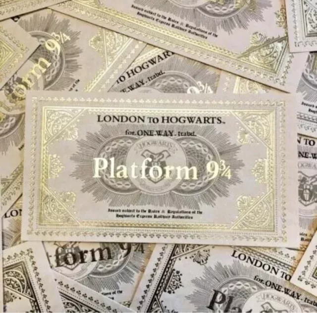 HARRY POTTER LONDON to HOGWARTS EXPRESS PLATFORM 9 3/4 TRAIN TICKET FREE SHIP