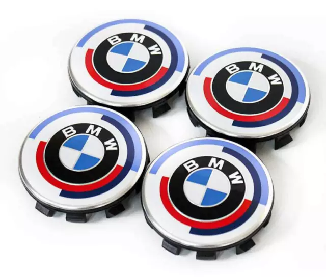 4X Für BMW 50 Jahre M 68mm Nabenkappen Nabendeckel Felgendeckel Radkappe DE