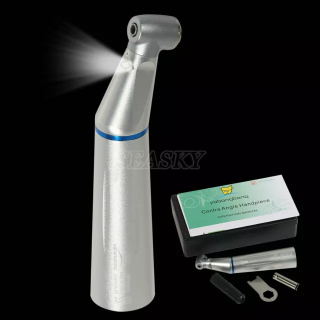 Dental LED Contra Angle Slow Low Speed Push Button Handpiece / Cartridge Rotor