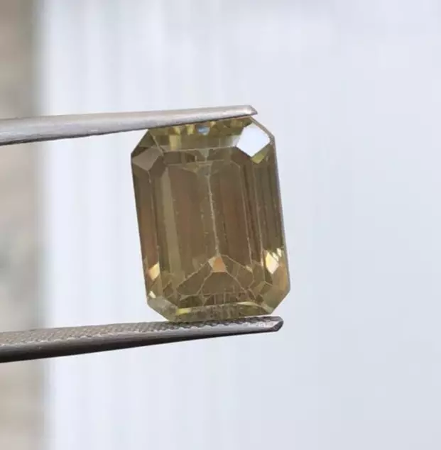 6.15 Cts Yellow Moissanite Diamond 12x9x6MM Brilliant Emerald moissanite diamond