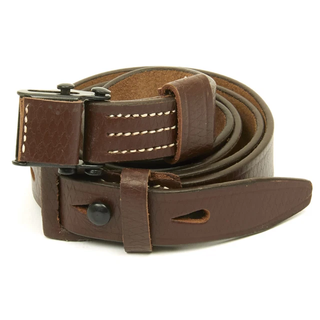 German Mauser Kar 98K Rifle Sling Reproduction - Green Cotton Webbing With Metal Hardware