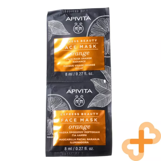 APIVITA Express Belleza Facial Piel Máscara Naranja 8ml X 2 Pcs.Radiance Brillo