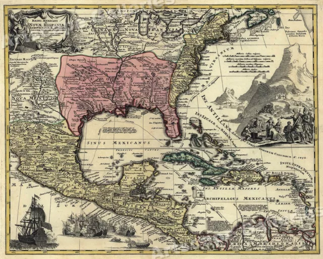 Map of Novae Hispania (New Spain) 1750s North America - 16x20