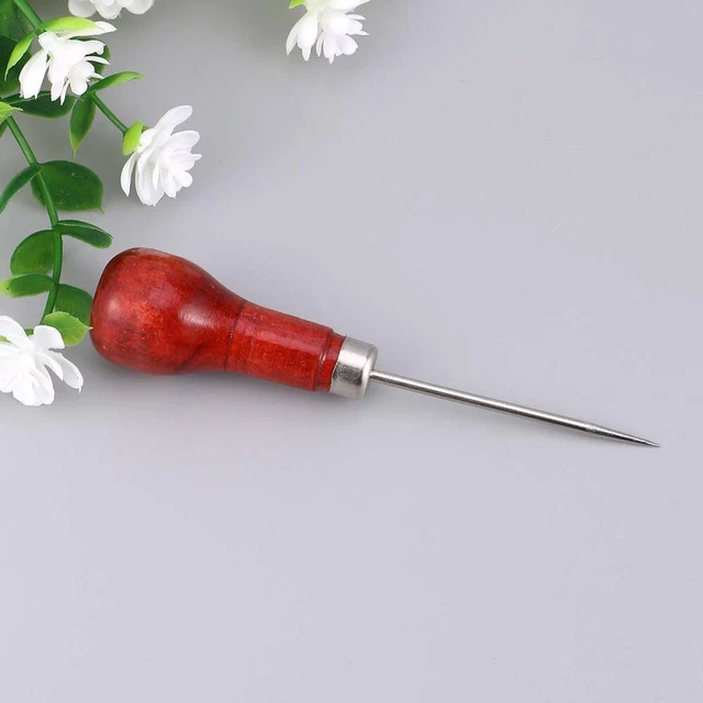 Manija de madera profesional de cuero empuñadura herramientas accesorios de costura para ropa de cuero
