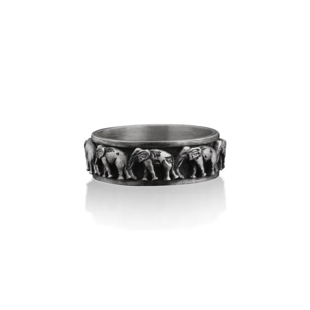 Damen-Elefant-Ring aus Kristalllegierung, Größe 9, mit süßer Gravur „How...