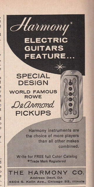 1965 Harmony Dearmond Pickup Vintage Paper Ad 1965 Harmony Dearmond Pickup Vintage Paper Ad