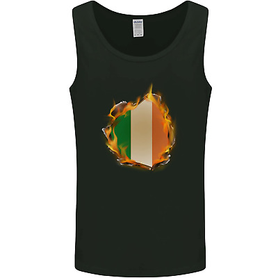 Il FUOCO Irlandese Tricolore Bandiera Irlanda Da Uomo Canotta Tank Top