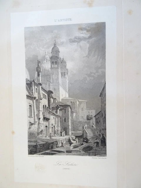 E993 Photographie Originale Venise Italie Bâtiment Grand Canal Gondole Vers 1900