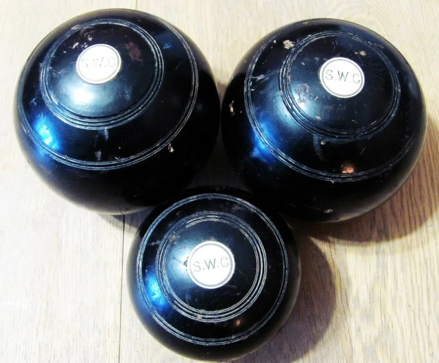 VERY RARE PETER Boardman Bolton Lignum Vitae Crown Green Bowls