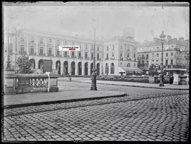Rennes, Palais du Commerce, Plaque verre photo, négatif noir & blanc 9x12 cm