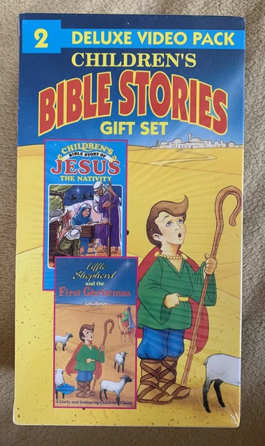 CHILDRENS BIBLE STORIES GIFT SET VHS Jesus Nativity Little Sheperd 1st childrens-bible-stories-gift-set-vhs-jesus-nativity-little-sheperd-1st