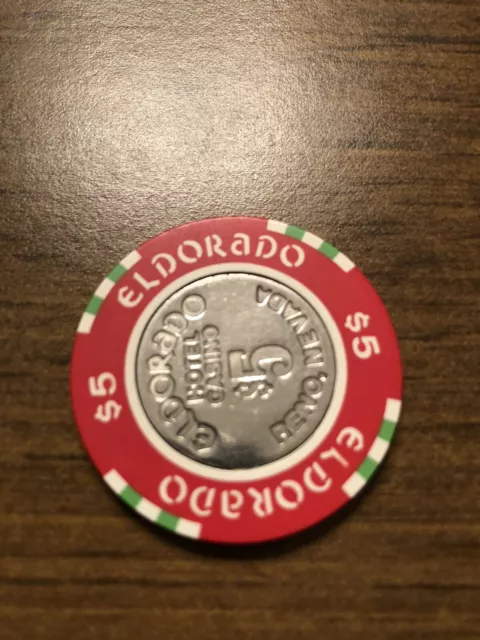 $5 eldorado red obsolete  casino chip reno nv 2