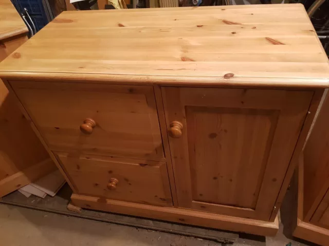 Waxed Pine Filing Cabinet/ Cupboard
