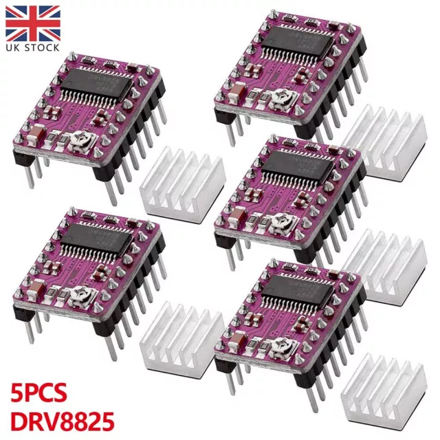 5/10x 3D DRV8825 Stepper Motor Driver+Heatsink With Stickers For Reprap Ramps UK