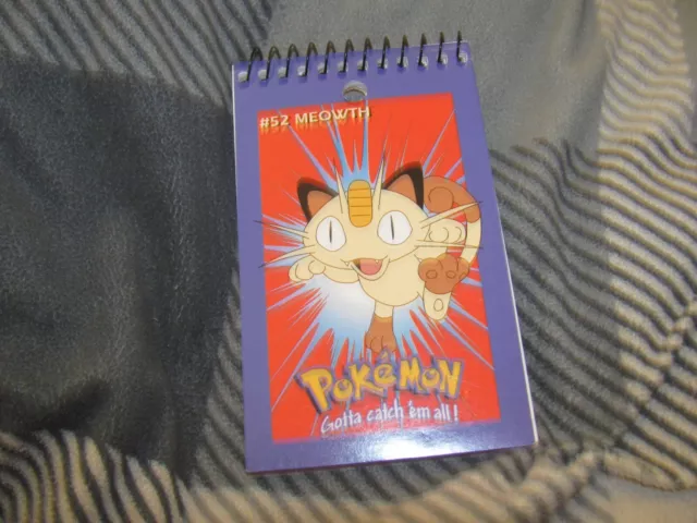 NEW Old Stock Meowth Pokemon Small Notepad Memo Pad 3X5" 1999