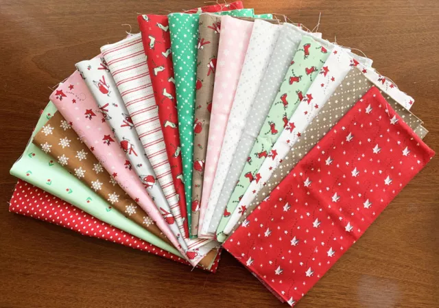 Moda Fabrics Christmas Merry Merry Snowdays Fat 1/8 pack - total 2m. Patchwork