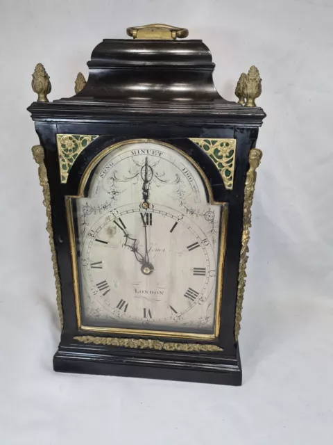 William Jones of London George III  chiming and repeating Verge bracket clock