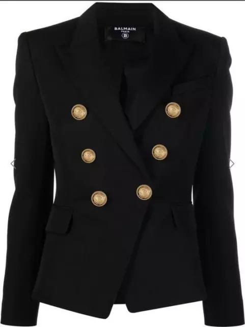 BALMAIN Beauty product Double blest Tailored Jacket Woman's outer black wool