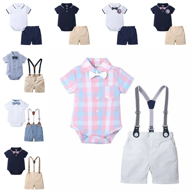 Set outfit neonato bambini matrimonio abito formale cravatta da gentiluomo Regno Unito