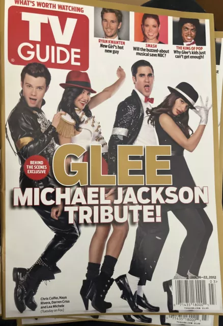 #11966 TV Guide Jan 16-22, 2012 Michael Jackson Glee Cover Chris Naya Darren Lea