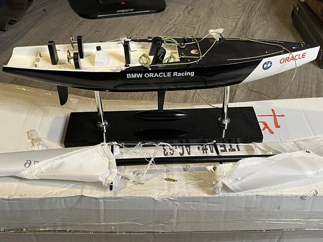 BMW Oracle Sailing Racing 23” America’s Cup Wooden model ship Display Trophy