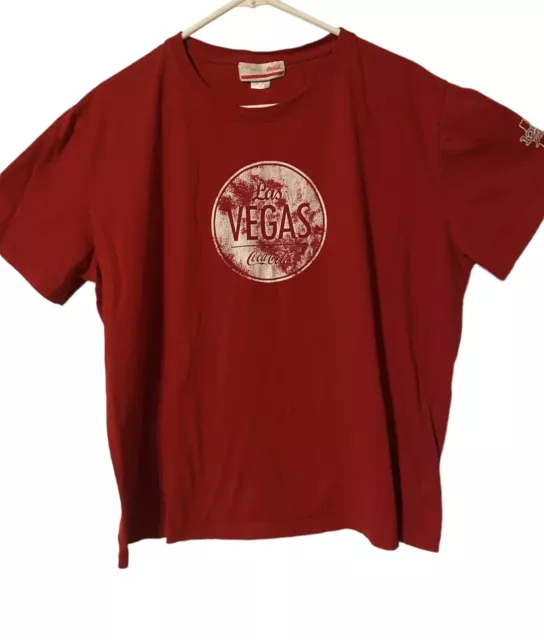 Coca Cola Las Vegas Red T Shirt Size 2XL Top Classic Comfort Short Sleeve