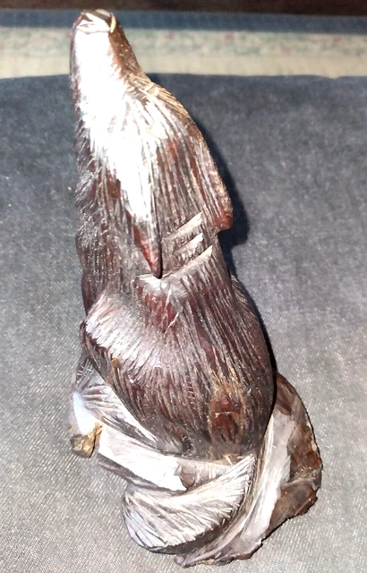 SIGNED,ARTIST,"J. WYANT" ANTIQUE 1800's EARLY 1900's HAND CARVED WOODEN WOLF