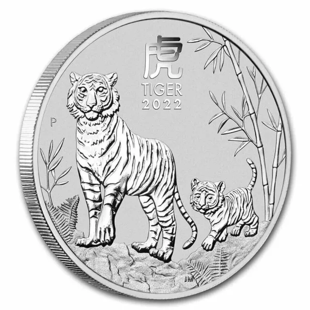 2 Oz Silver 9999 Year of Tiger 2022 Perth Mint Lunar Bullion Coin + Capsule