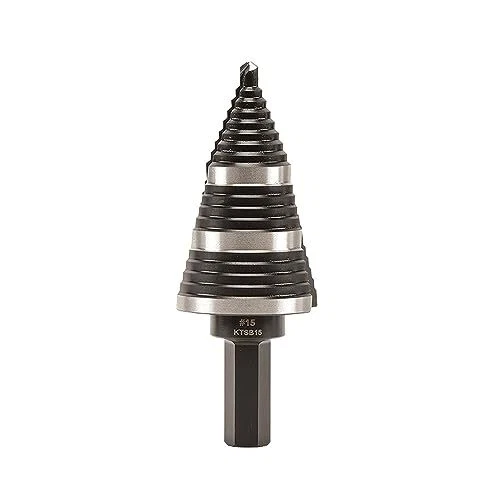 Klein Tools KTSB15 Step Drill Bit 15 Double Fluted 7/8 to 1-3/8-Inch Hex Shank 3