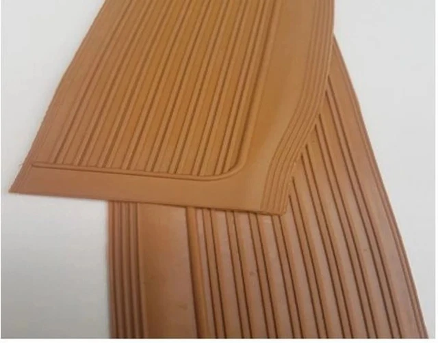 Pair Brown Rubber Door Sill Mats For Mercedes-Benz R107 SL-SLC Klasse – Vintage Fit