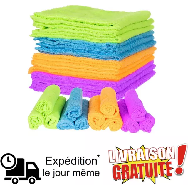 Lot de 12 chiffons microfibres