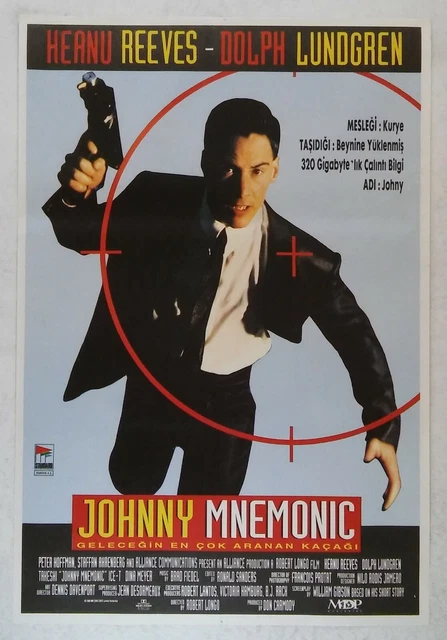 MOVIE POSTER=JOHNNY MNEMONICVF(13)(DOLPH Lundgren, Keanu Reeves, ICE-T ...