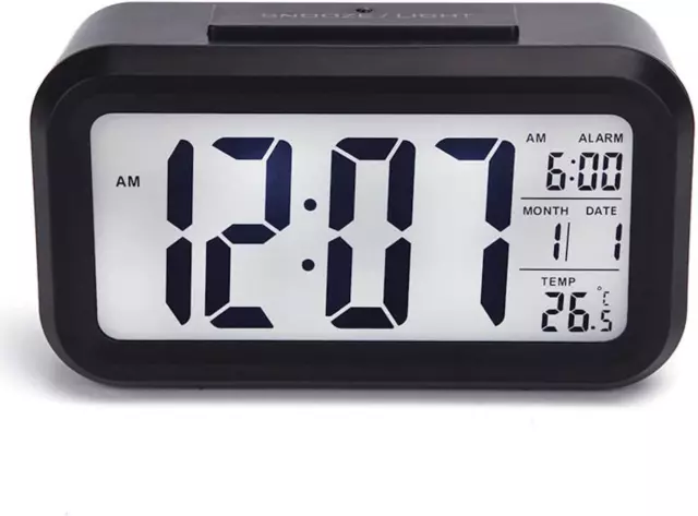 Digital Alarm Clock LED Display with Temperature Big LCD Digit Display Larger LC