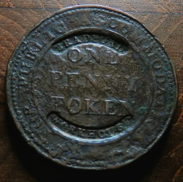 Rare Antique Counter Stamped Workhouse Token Great Britain