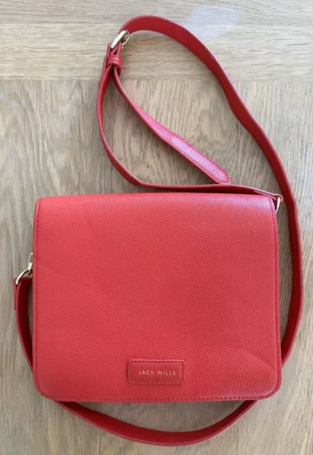 Jack Wills 2 Compartment Red Crossbody Bag